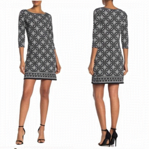 🆕 Max Studio 3/4 Sleeve Printed Shift Dress